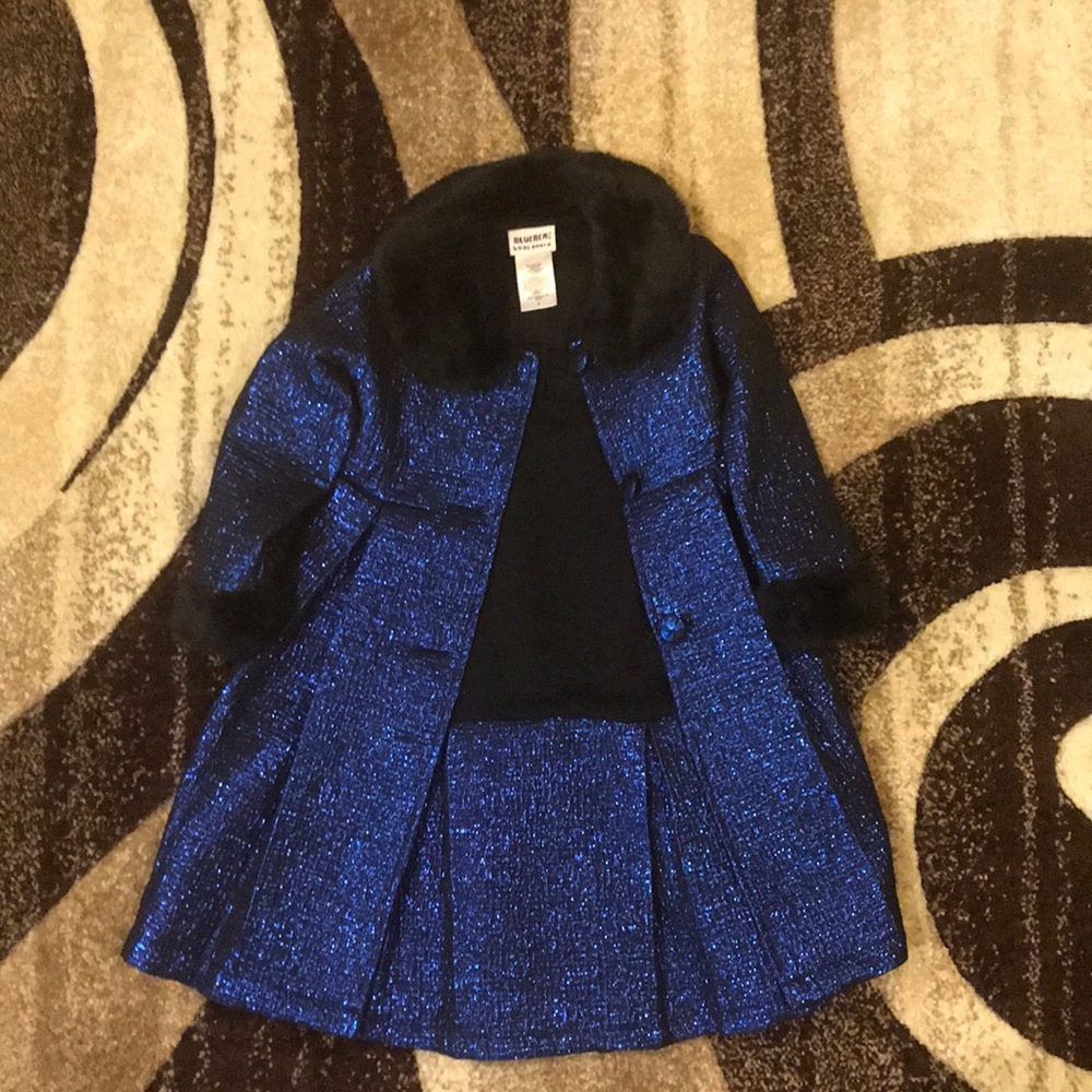 Royal Blue & Black 2 pc Dress